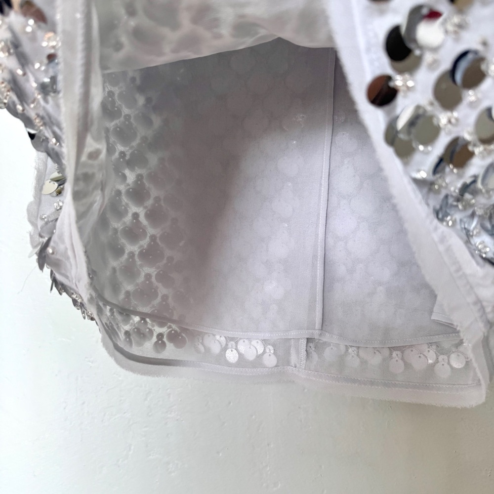 Zara Silver Sequin Sleeveless Top Blouse Size S (NWOT) - Picture 5 of 9